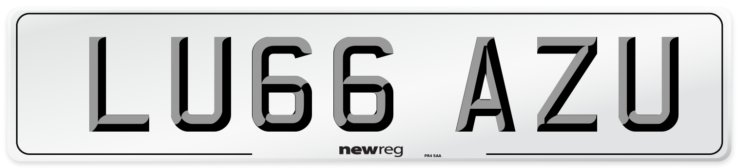 LU66 AZU Number Plate from New Reg